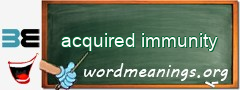 WordMeaning blackboard for acquired immunity